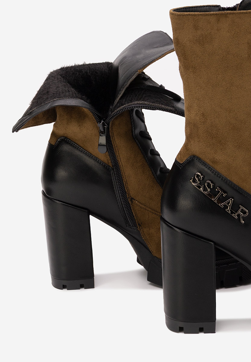 Hnedé kotníkové boty na podpatku Anahi V2