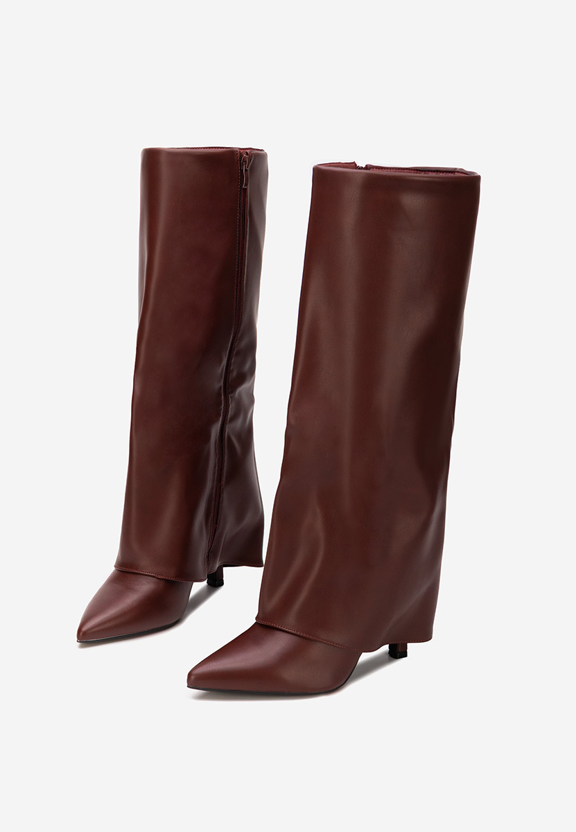  kozačky na jehlovém podpatku Brynora bordo