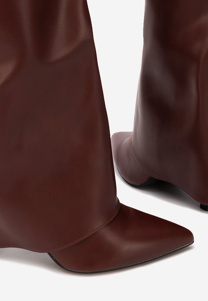  kozačky na jehlovém podpatku Brynora bordo