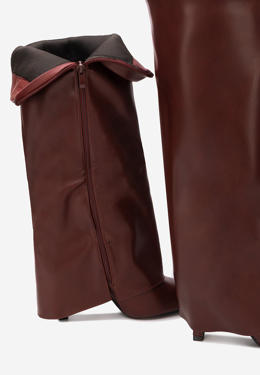  kozačky na jehlovém podpatku Brynora bordo