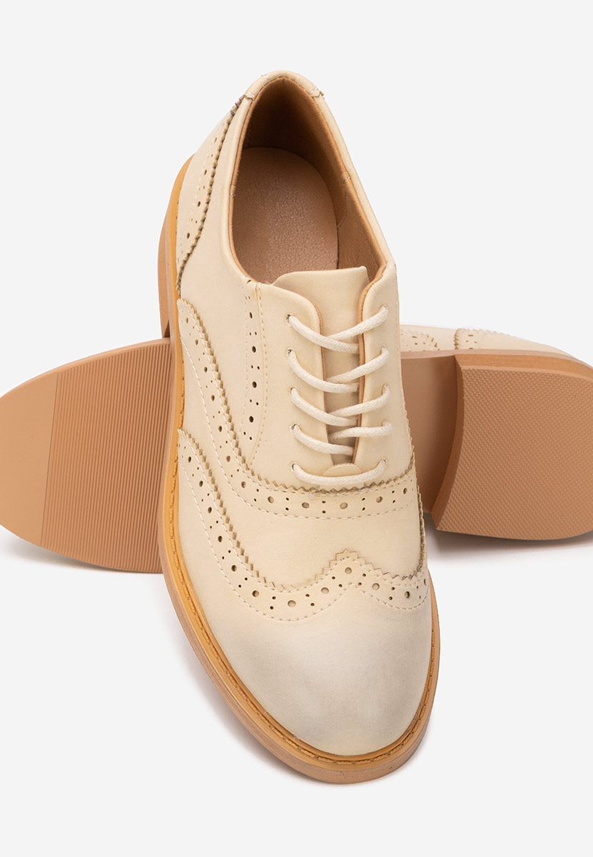 Béžové dámské brogue obuv Cilora Béžové dámské brogue obuv Cilora