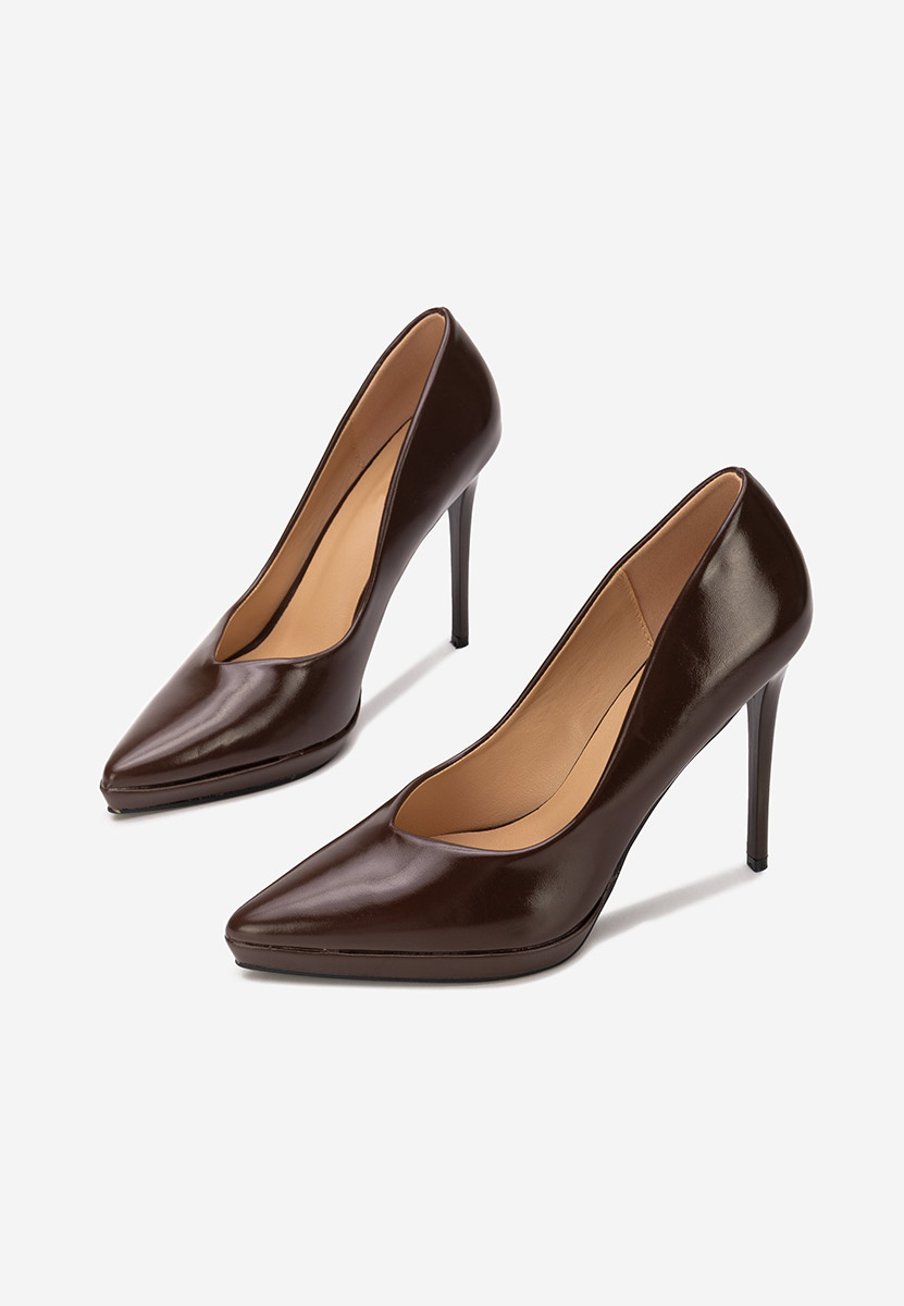 Hnedé lodičky do špičky Reneia Hnedé lodičky do špičky Reneia