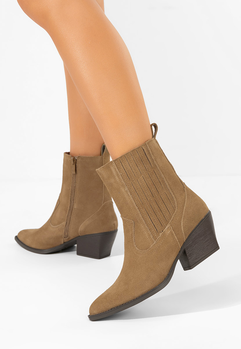 Khaki kotníkové boty cowboy Camela Khaki kotníkové boty cowboy Camela