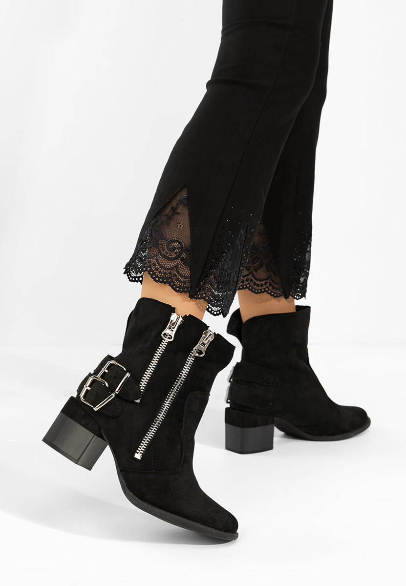 Černé kotníkové boty na podpatku Laroya V5