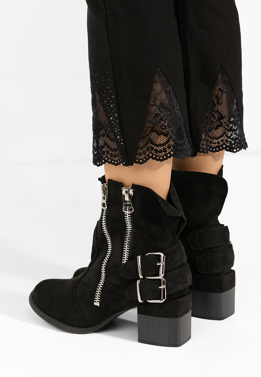 Černé kotníkové boty na podpatku Laroya V5