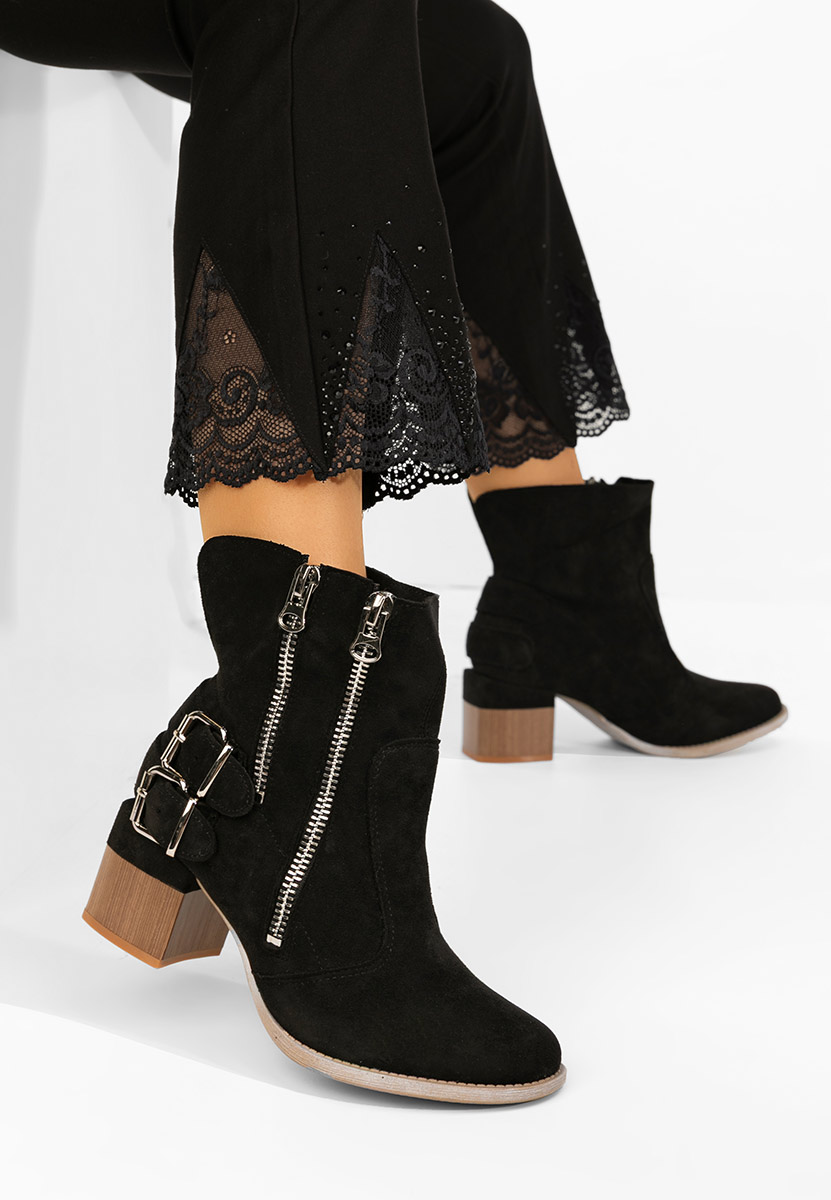 Černé kotníkové boty na podpatku Laroya V6