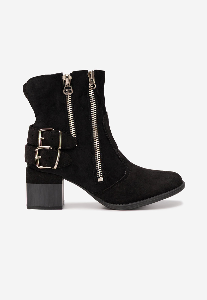 Černé kotníkové boty na podpatku Laroya V5
