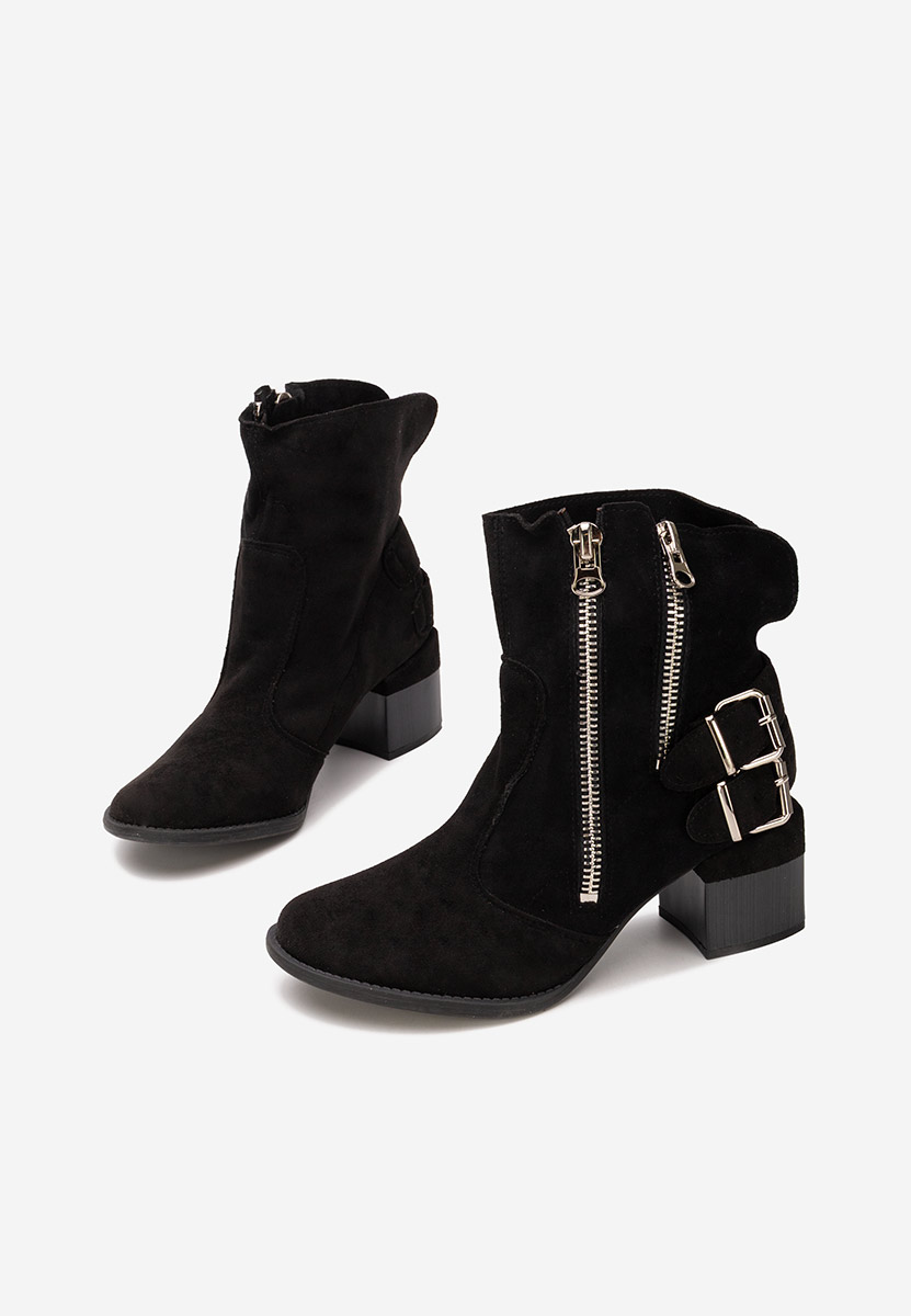 Černé kotníkové boty na podpatku Laroya V5