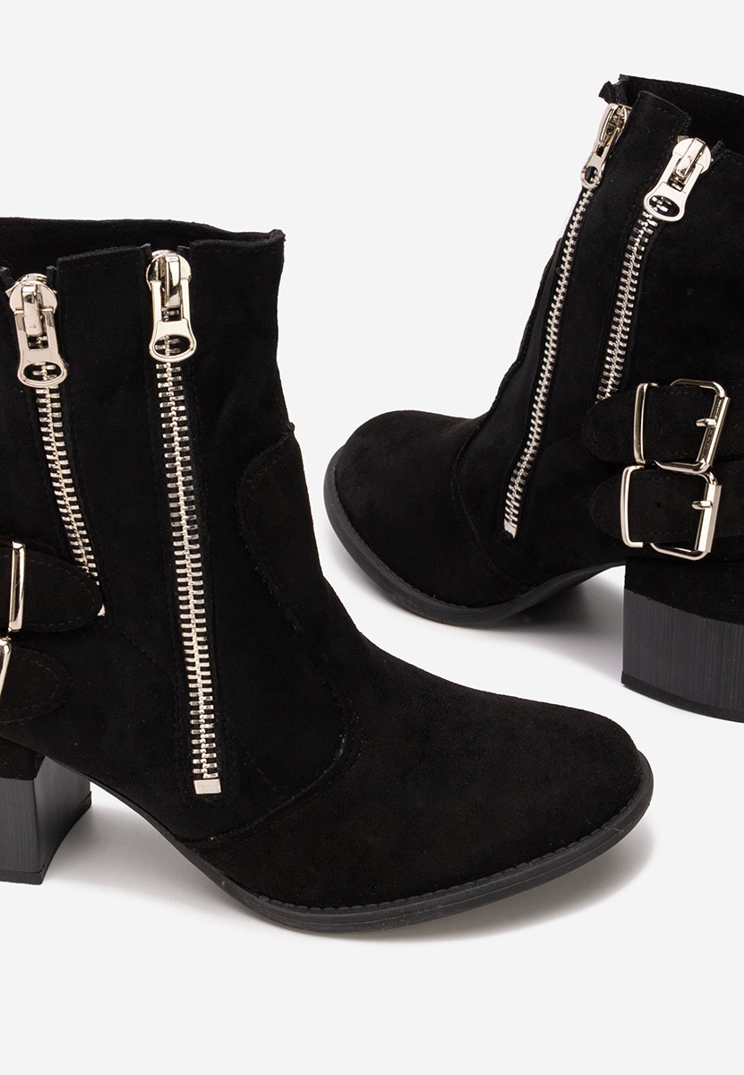 Černé kotníkové boty na podpatku Laroya V5