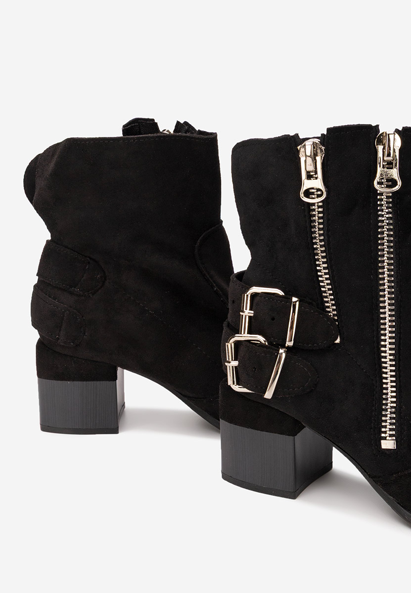 Černé kotníkové boty na podpatku Laroya V5