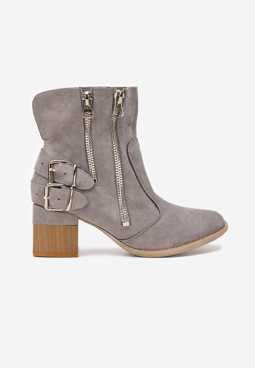 Šedé kotníkové boty na podpatku Laroya V5