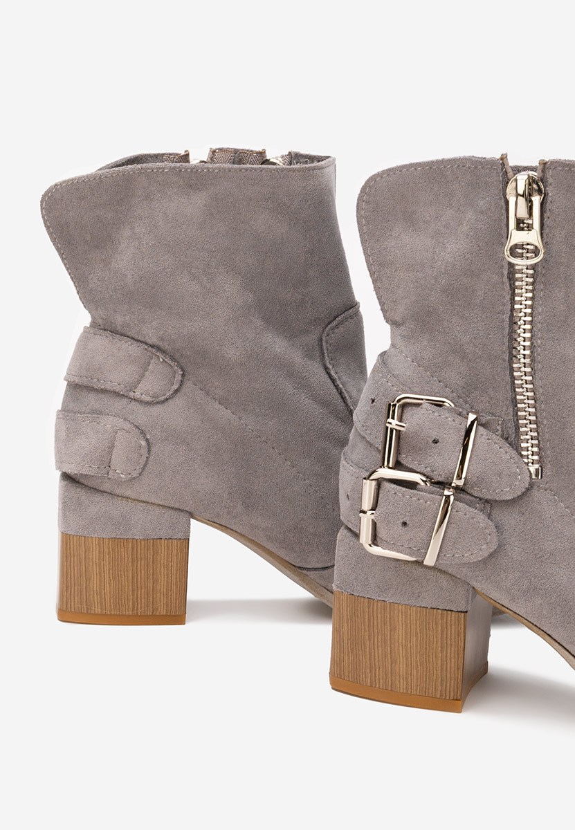 Šedé kotníkové boty na podpatku Laroya V5