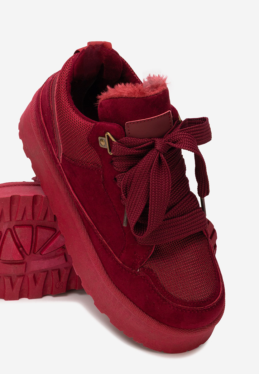 Bordové dámské tenisky na platformě Isariel