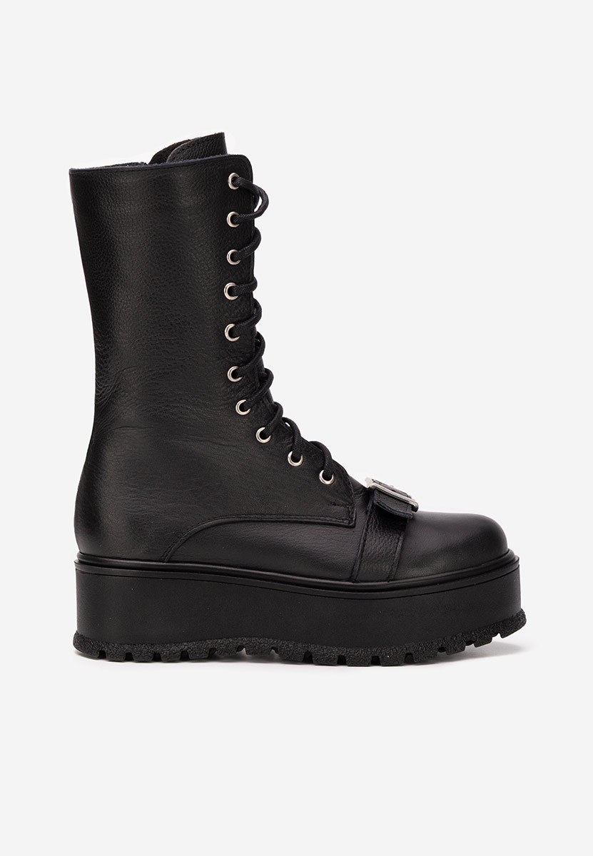 Černé kožené kotníkové boty Soniela Černé kožené kotníkové boty Soniela