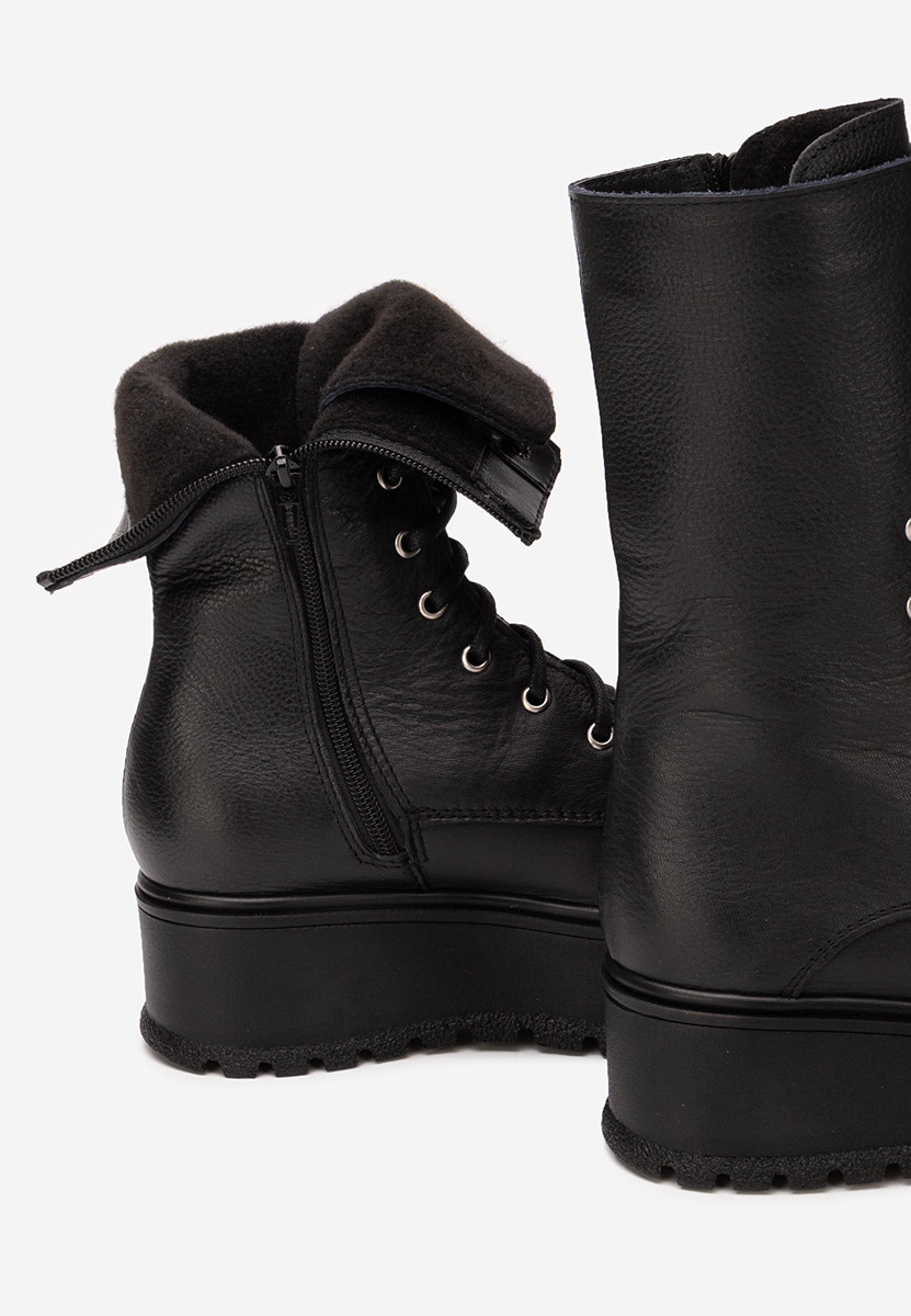 Černé kožené kotníkové boty Soniela Černé kožené kotníkové boty Soniela