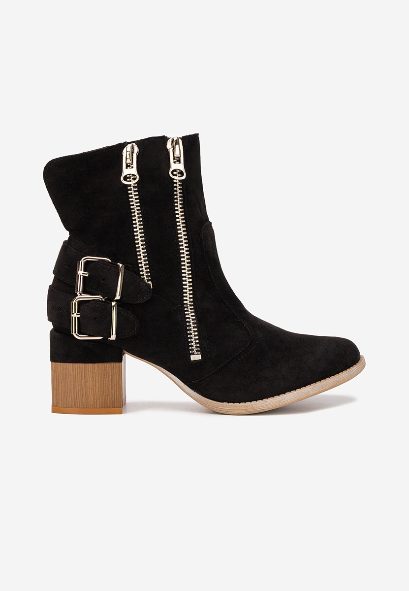 Černé kotníkové boty na podpatku Laroya V6