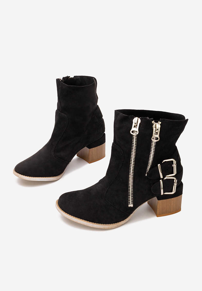 Černé kotníkové boty na podpatku Laroya V6