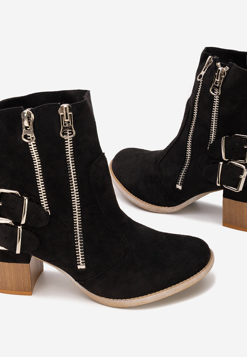 Černé kotníkové boty na podpatku Laroya V6