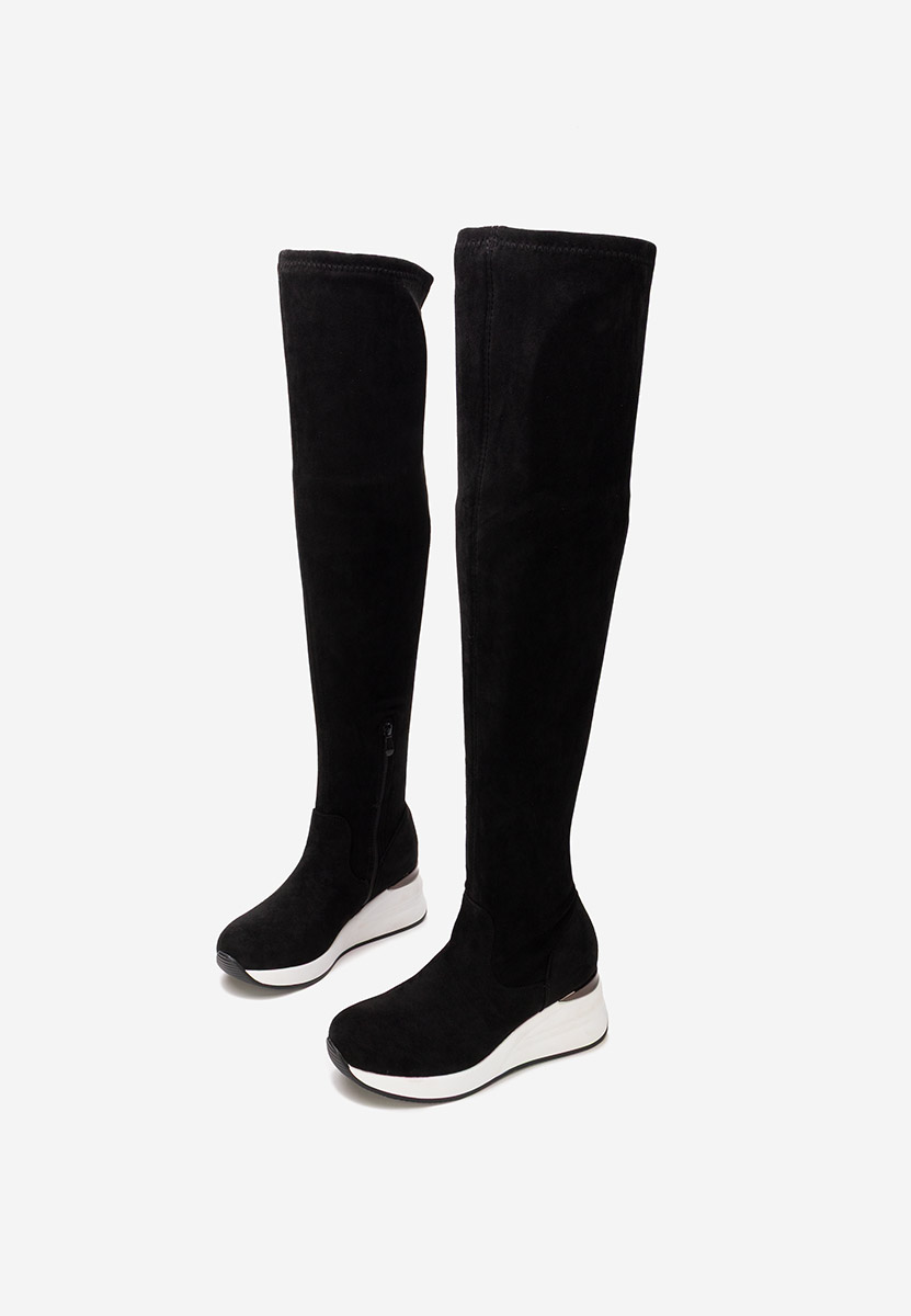 Černé kozačky nad koleno Janisia V2