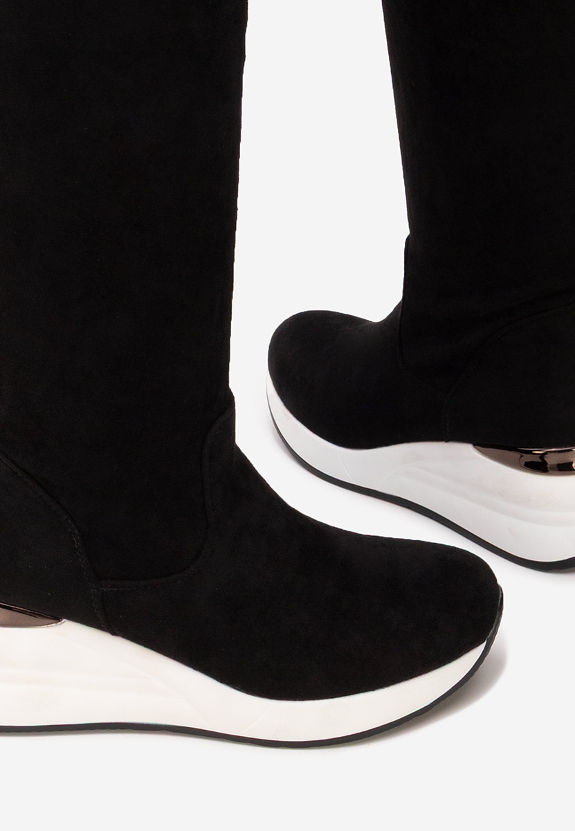 Černé kozačky nad koleno Janisia V2