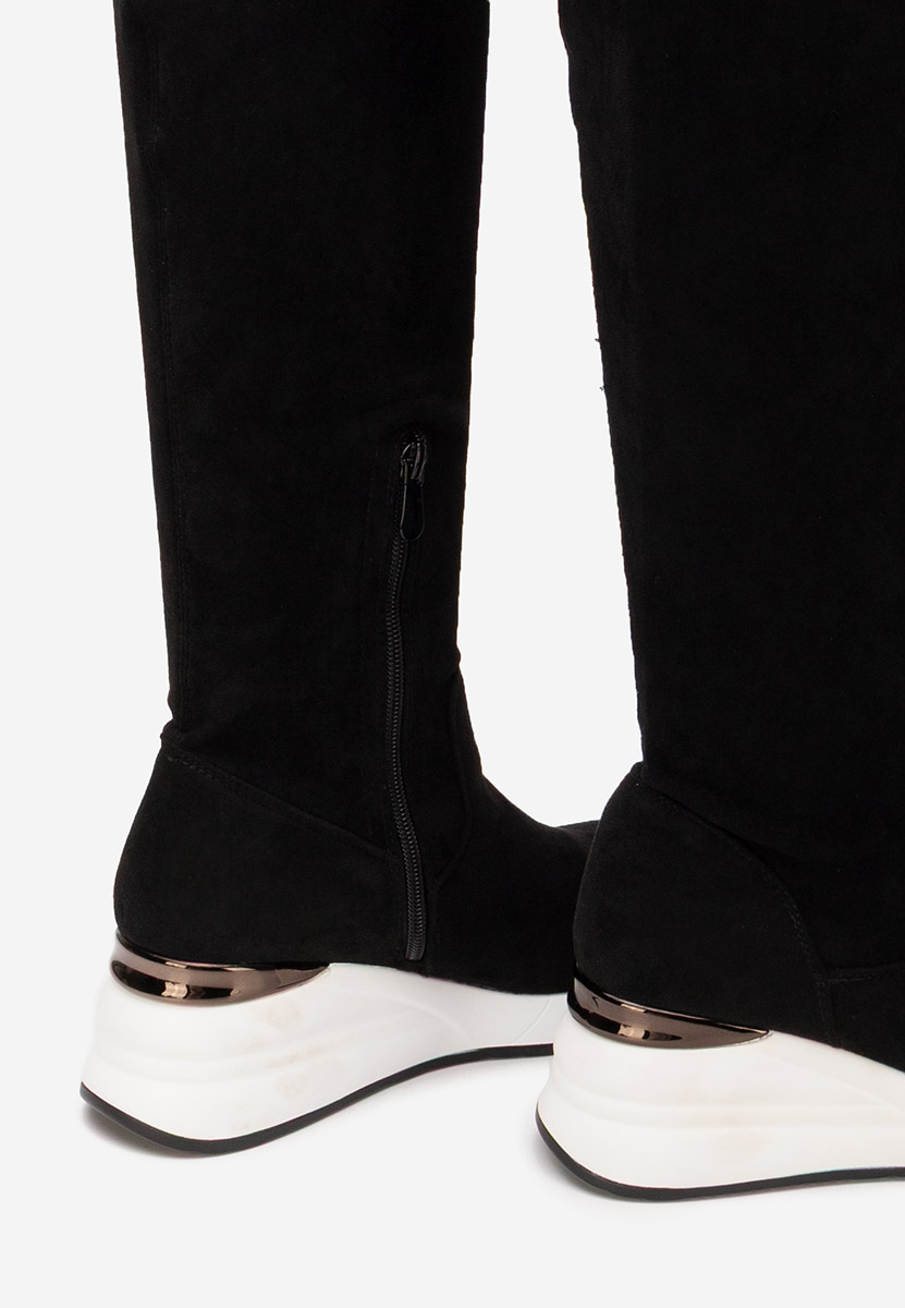 Černé kozačky nad koleno Janisia V2