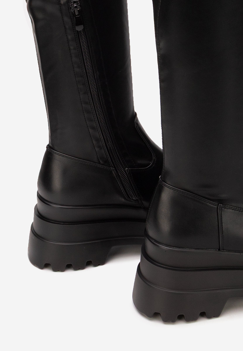 Černé kozačky nad koleno Melyna V2