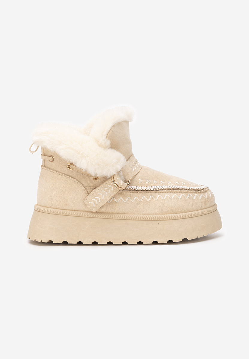 Béžové kotníkové zimní boty Tavoria
