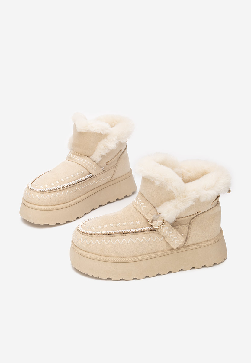 Béžové kotníkové zimní boty Tavoria