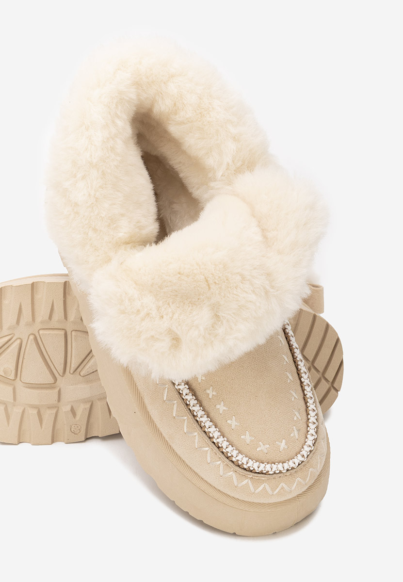 Béžové kotníkové zimní boty Tavoria