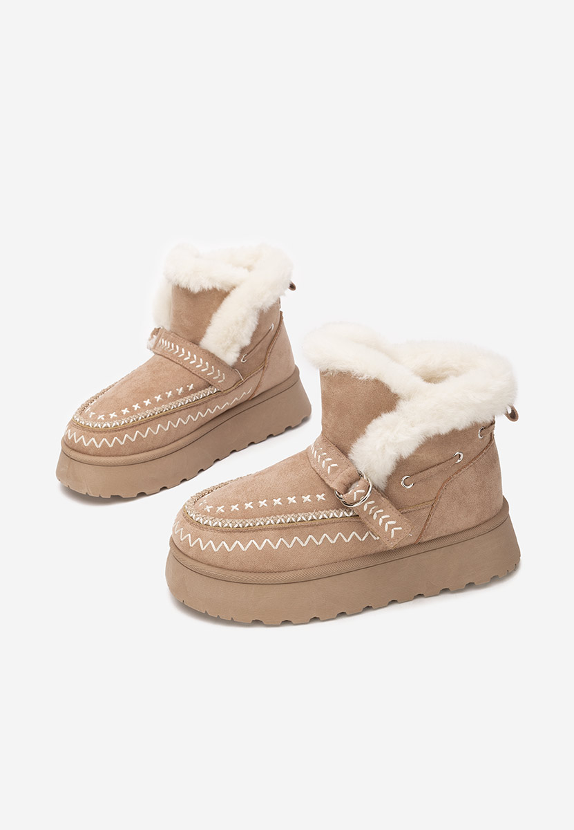 Khaki kotníkové zimní boty Tavoria