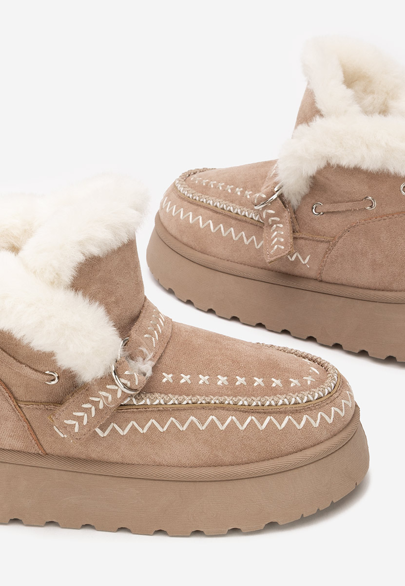 Khaki kotníkové zimní boty Tavoria