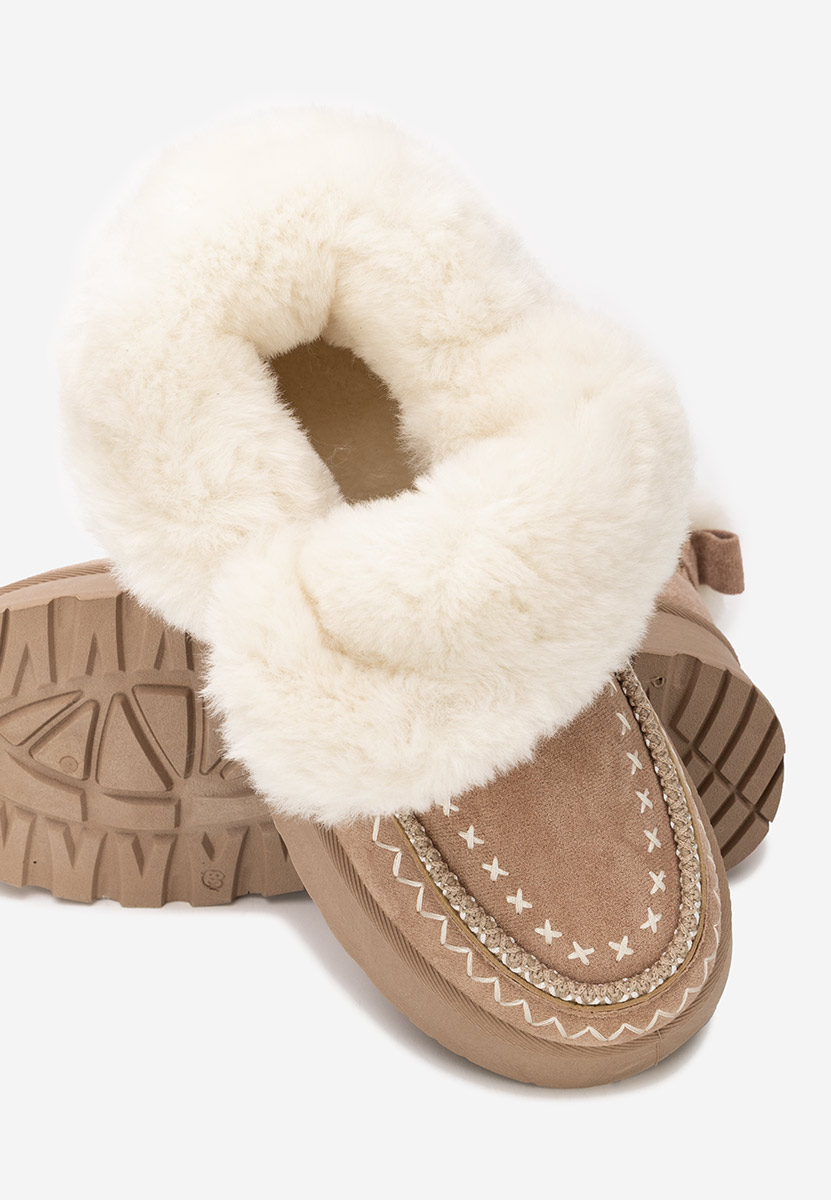 Khaki kotníkové zimní boty Tavoria