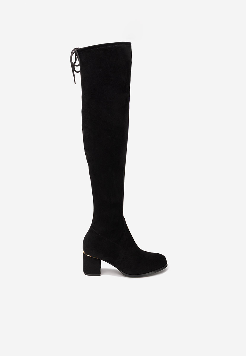 Černé kozačky nad koleno Anelissa