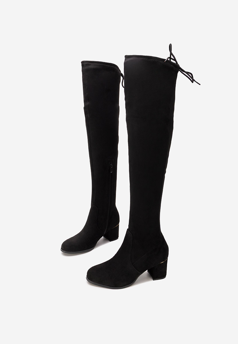 Černé kozačky nad koleno Anelissa