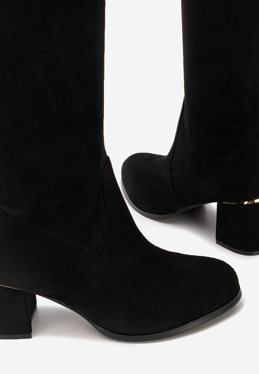 Černé kozačky nad koleno Anelissa