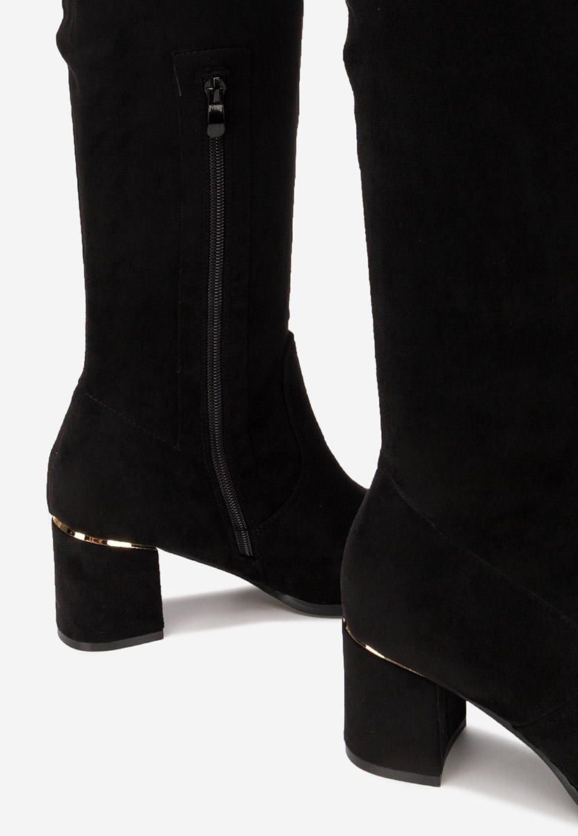 Černé kozačky nad koleno Anelissa