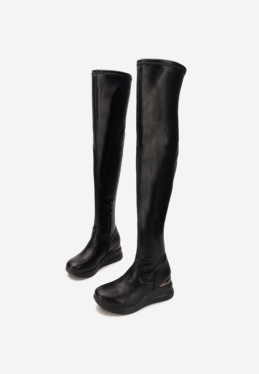 Černé kozačky nad koleno Janisia