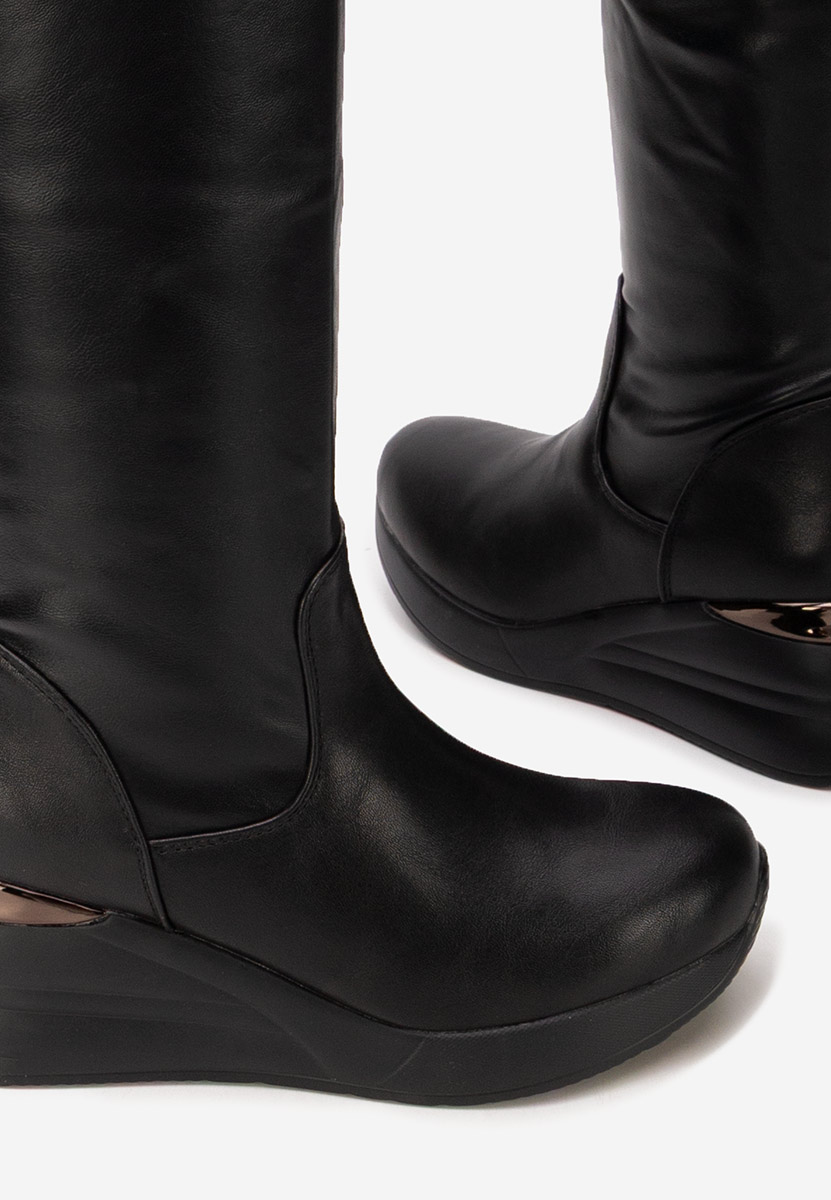 Černé kozačky nad koleno Janisia