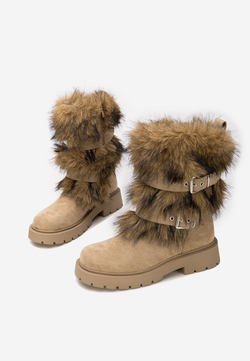 Khaki dámské zimní boty Nelisia