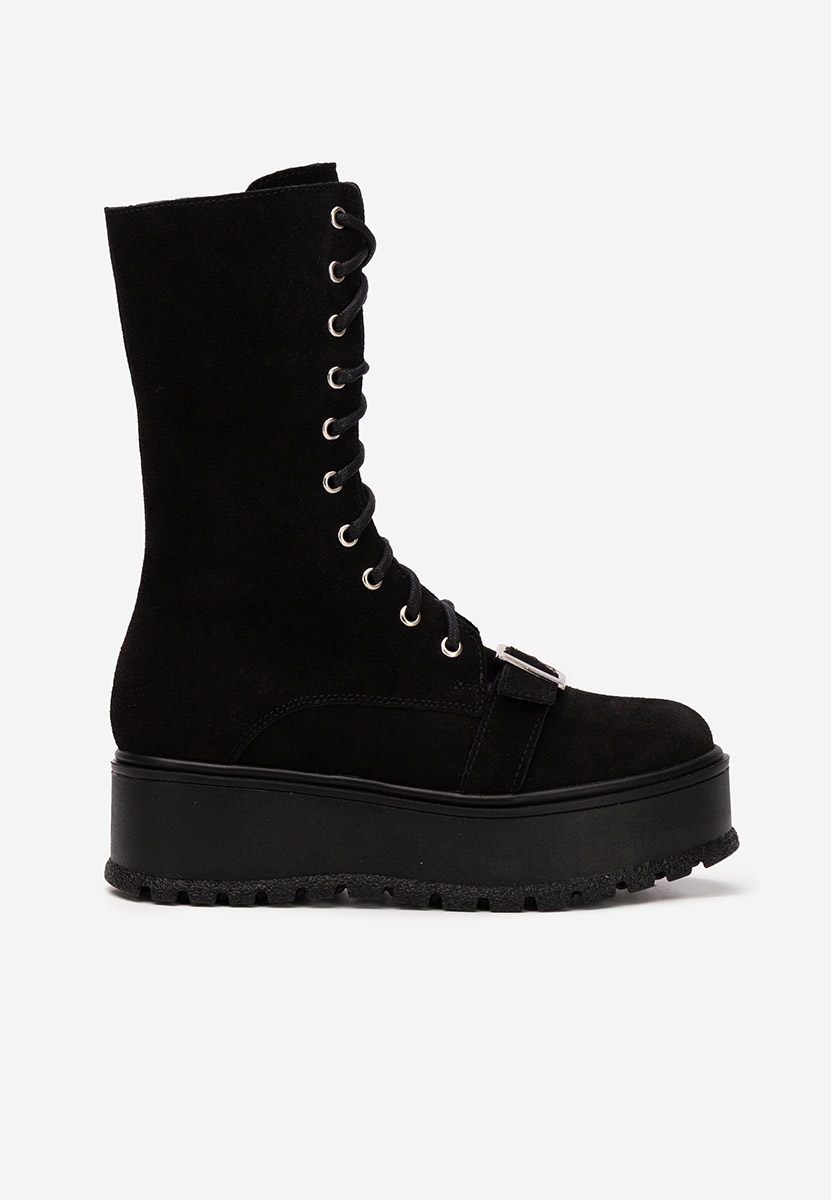 Černé kožené kotníkové boty Sorelia v2