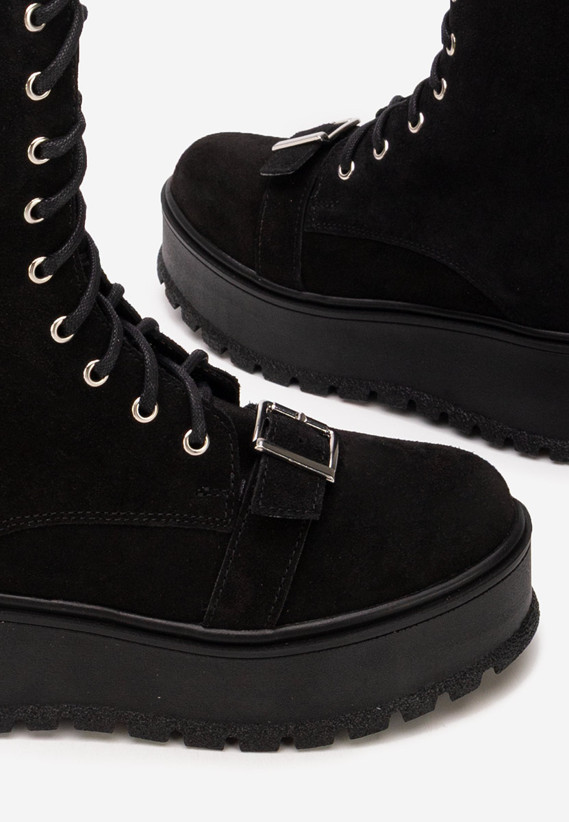 Černé kožené kotníkové boty Sorelia v2