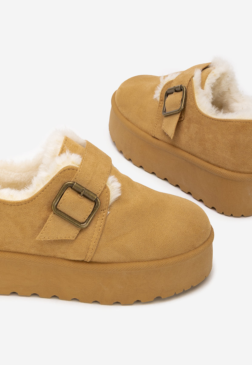 Camelové kotníkové zimní boty Suzie