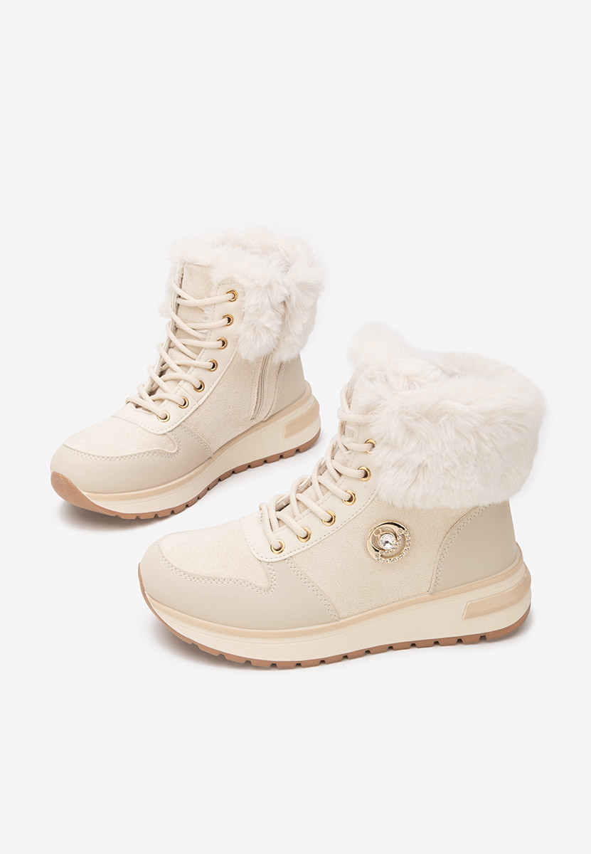 Béžové zimní tenisky dámské Grisia