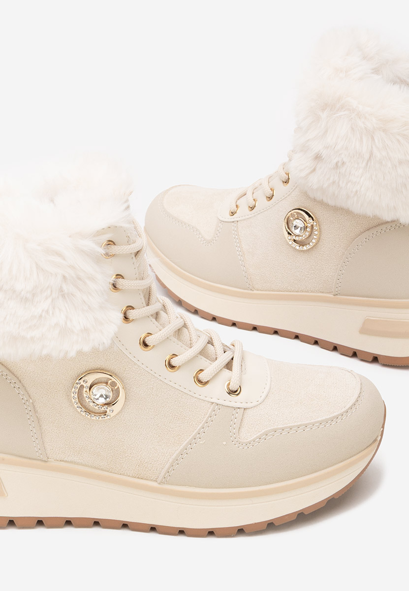 Béžové zimní tenisky dámské Grisia