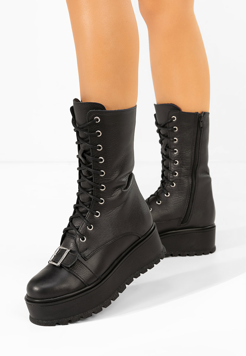 Černé kožené kotníkové boty Soniela Černé kožené kotníkové boty Soniela