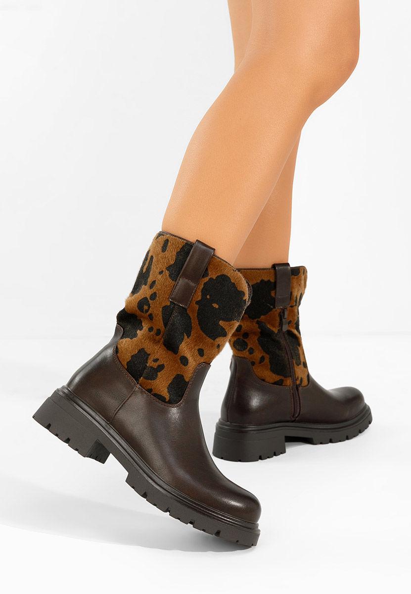 Hnedé dámské kotníková obuv Ediana