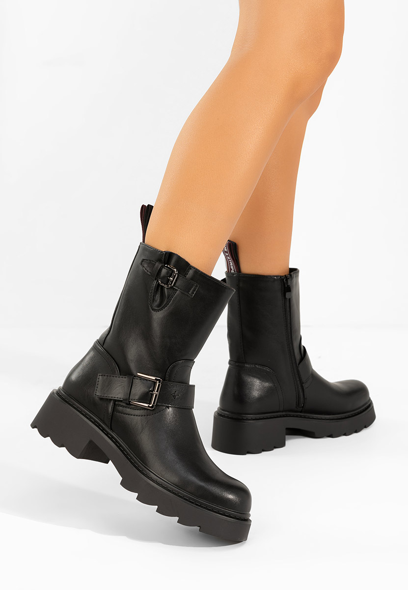 Černé dámské polokozačky Diany