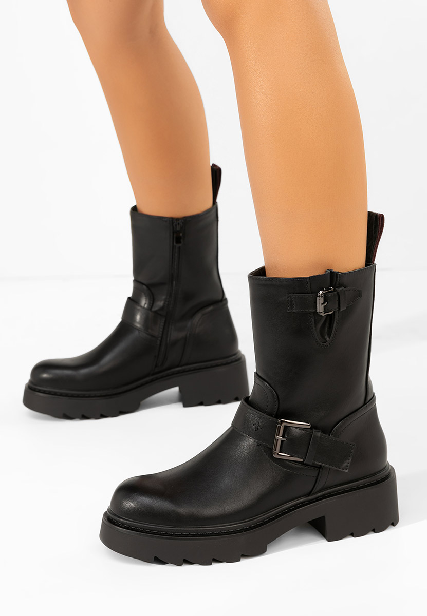 Černé dámské polokozačky Diany