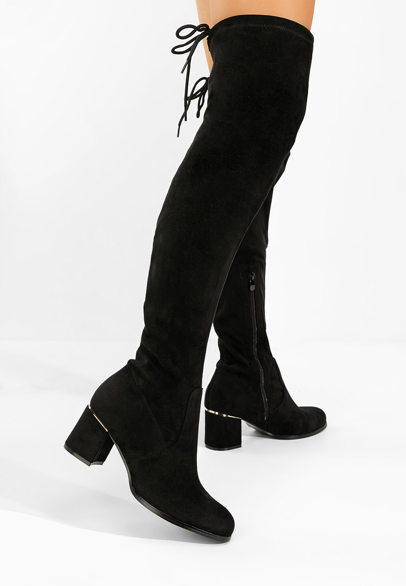 Černé kozačky nad koleno Anelissa