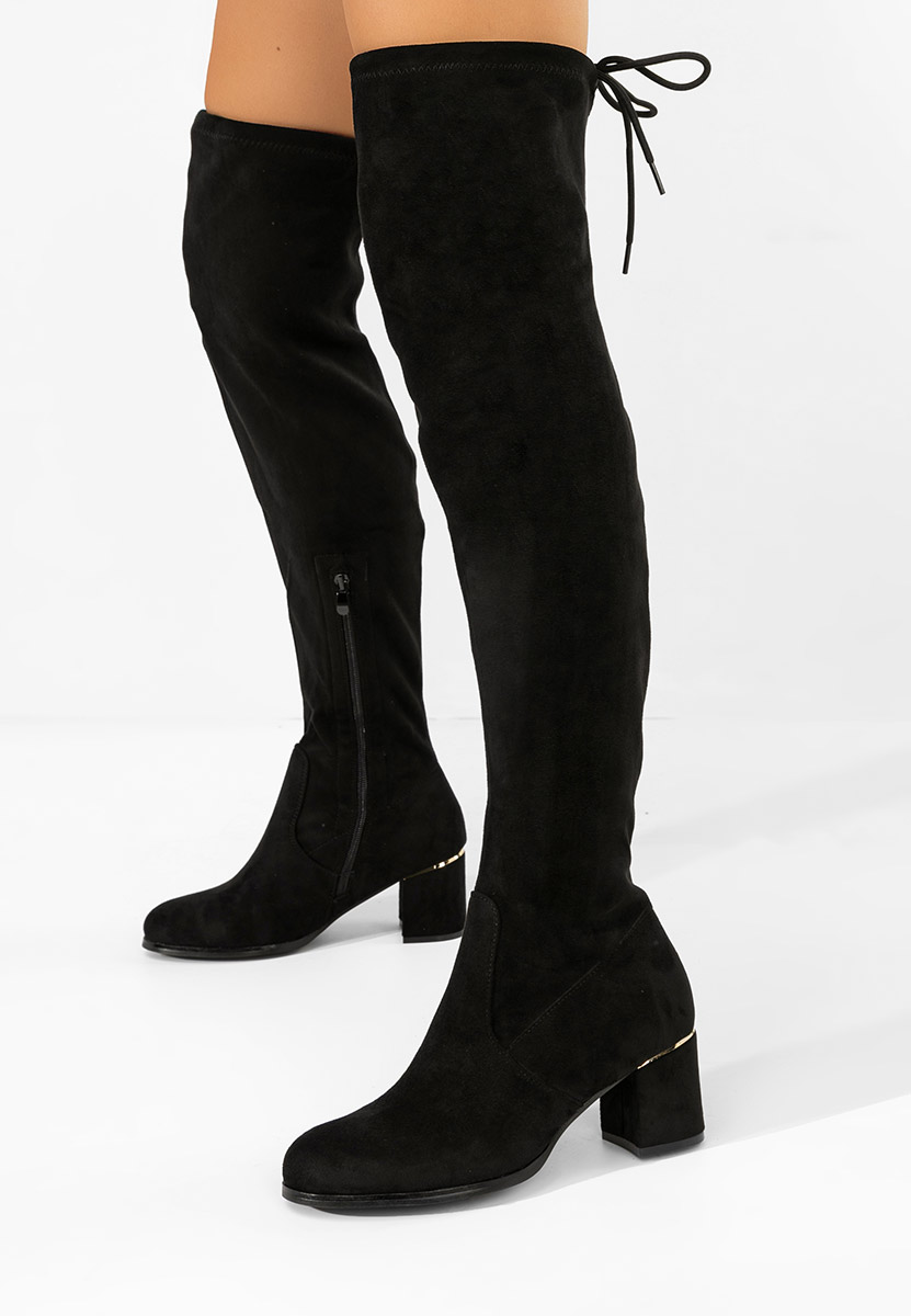 Černé kozačky nad koleno Anelissa